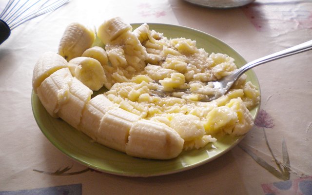 Banane schiacciate per il plumcake