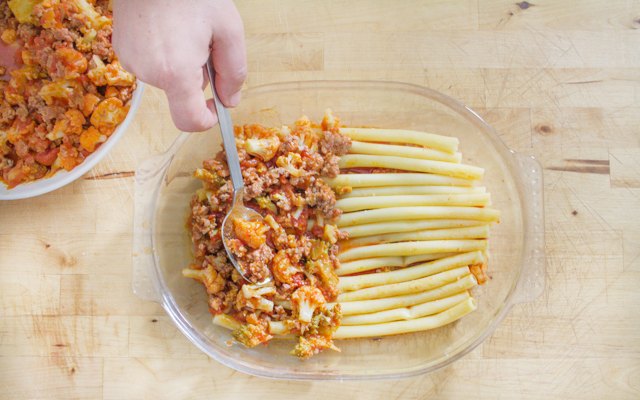 La composizione della lasagna di ziti