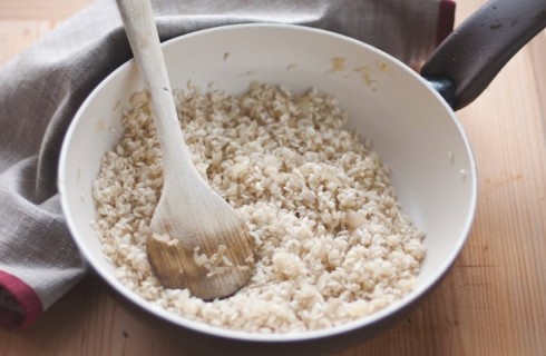 La tostatura del risotto