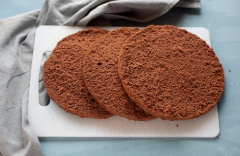 I dischi del pan di Spagna al cacao