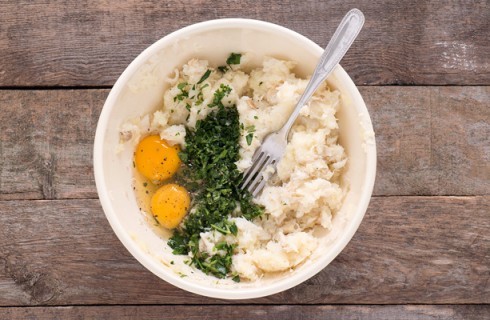 L'impasto delle polpette di baccalà