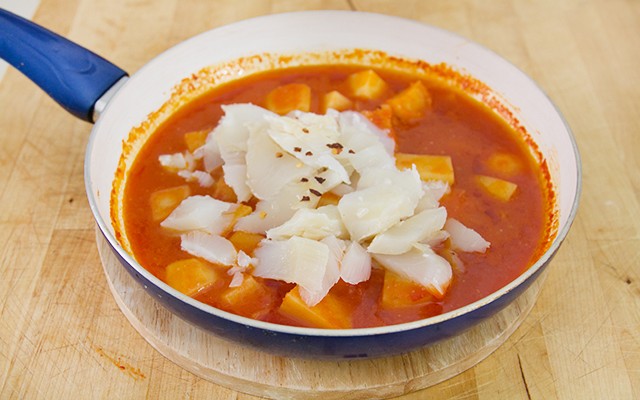 Stoccafisso con patate - stoccafisso in padella