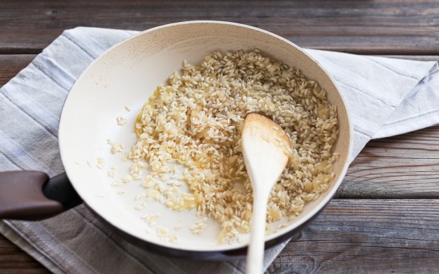 risotto con scarola mandarino e branzino (3)