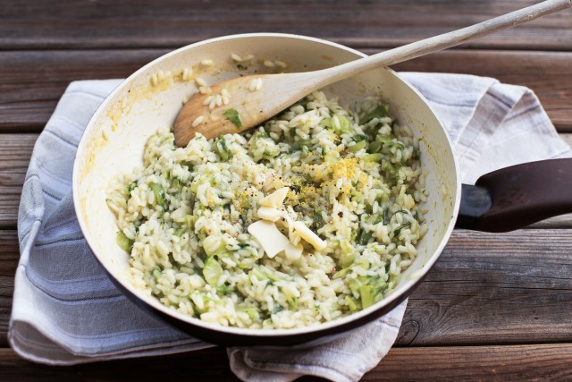 risotto con scarola mandarino e branzino (5)