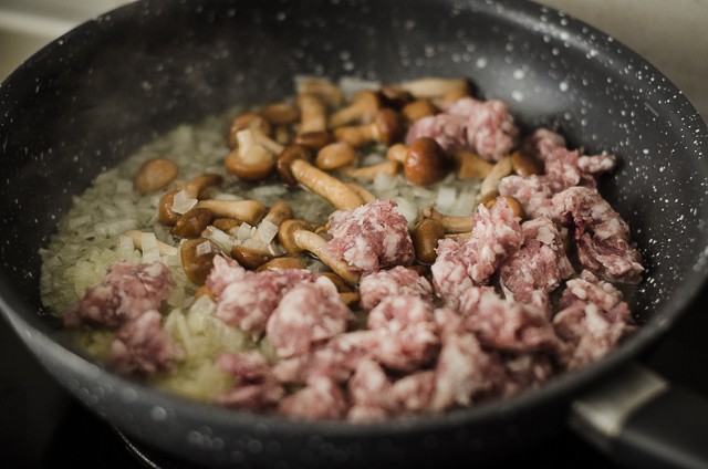 Pasta alla norcina con funghi_-5