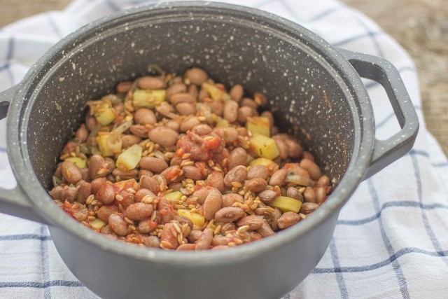 Step 4 zuppa di farro e fagioli