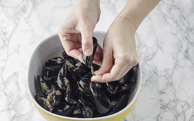 pasta con le cozze step1