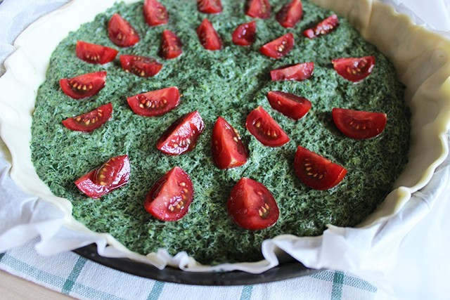 Torta salata pomodorini e spinaci FOTO4