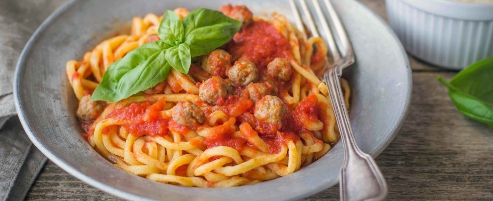 Ricetta Spaghetti Alla Chitarra Con Pallottine Agrodolce