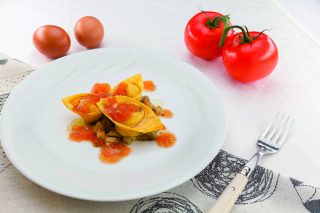 Ricetta Tortelli bufala ed erbe con verdure grigliate al ...