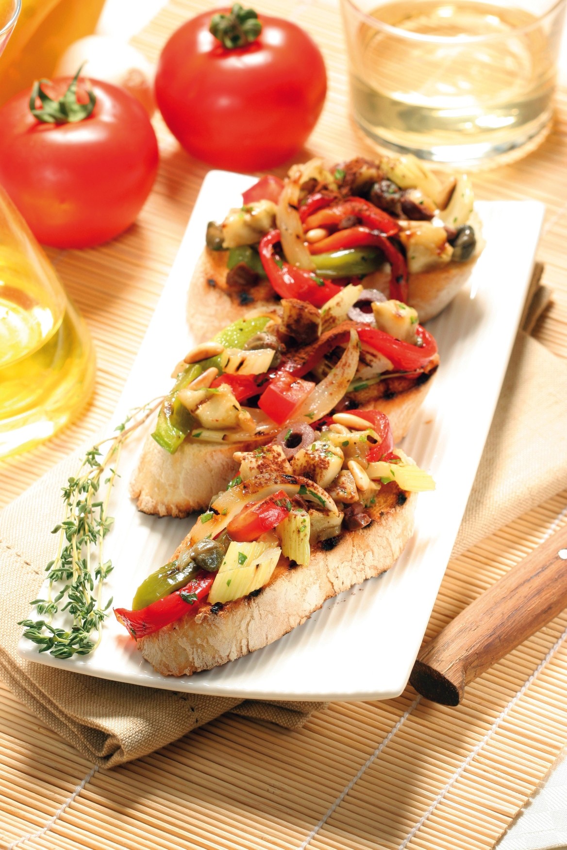 Bruschette con caponata al Bimby | Agrodolce