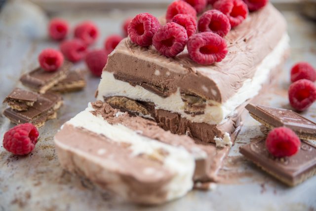 semifreddo al cioccolato con lamponi