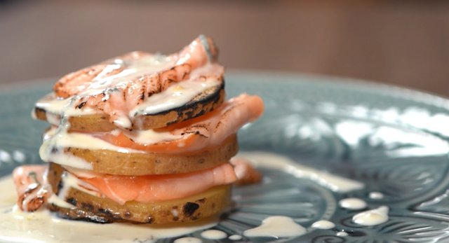 Millefoglie salmone e patate