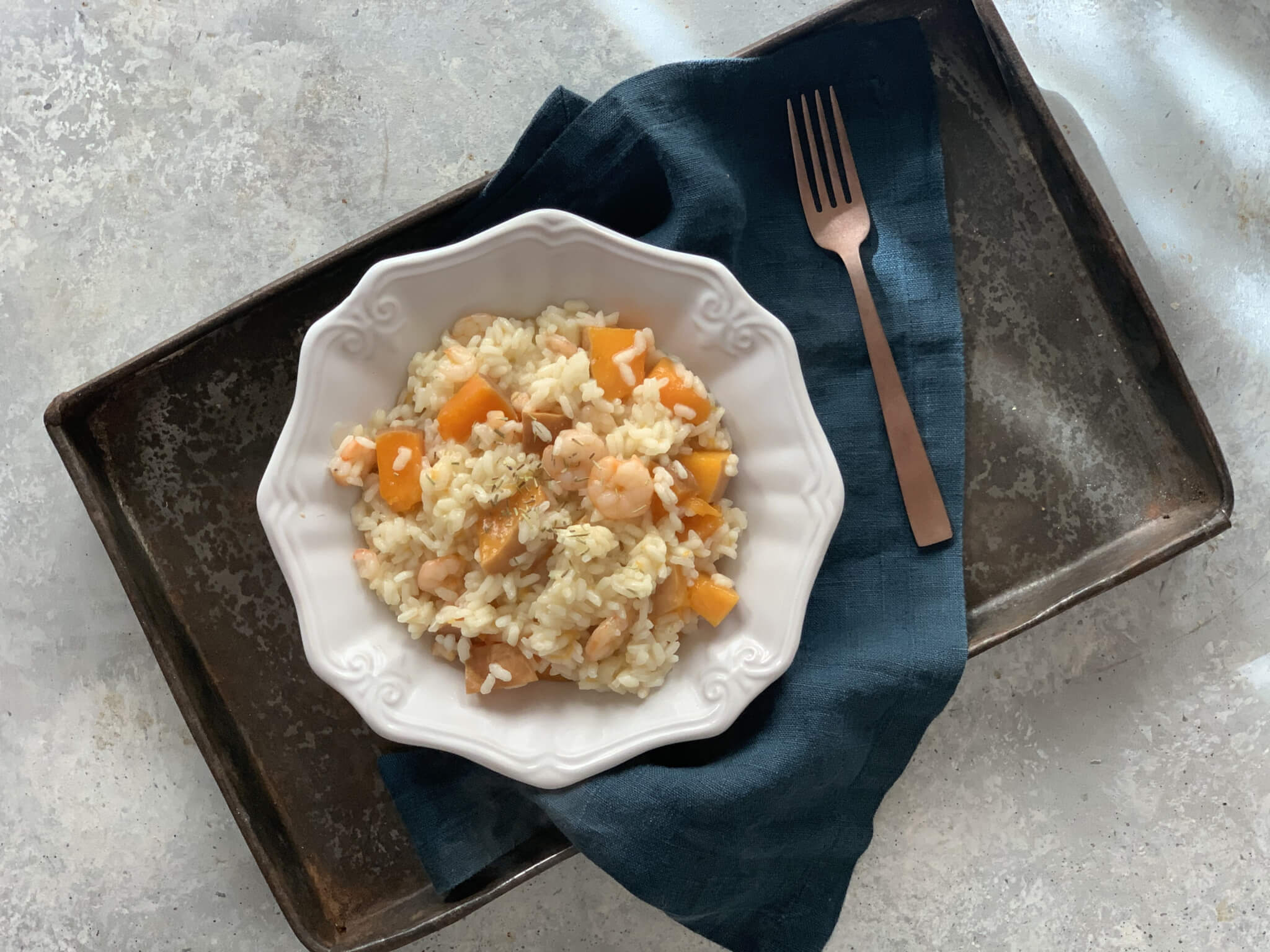 Risotto zucca e gamberetti