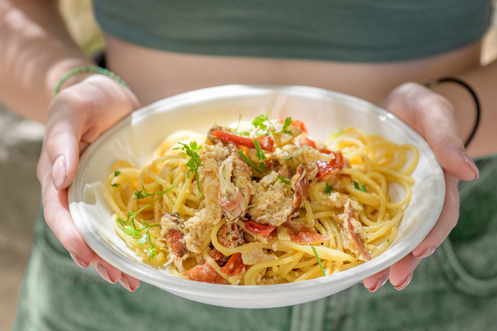 pasta con polpa di granchio