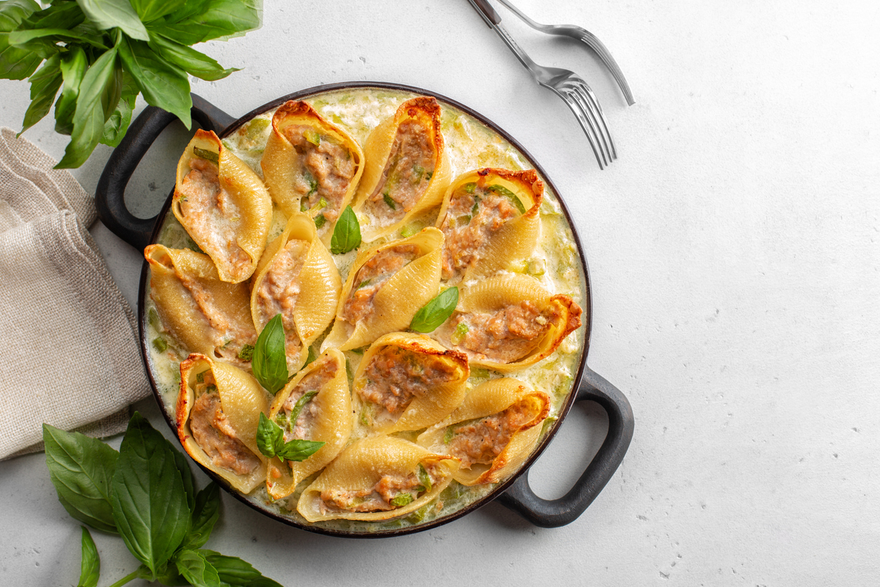 Conchiglioni ripieni di salsiccia quando si mangiano e come risultano