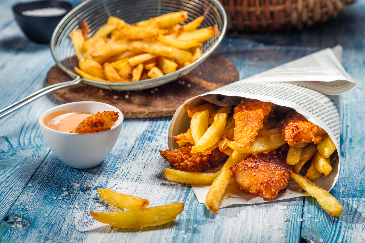 pollo e patate fritte