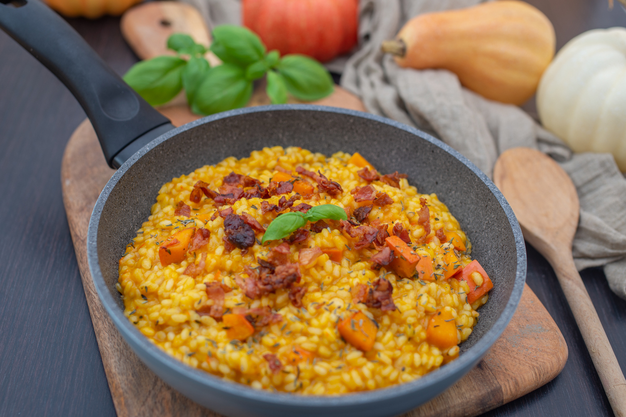 Risotto con zucca e speck